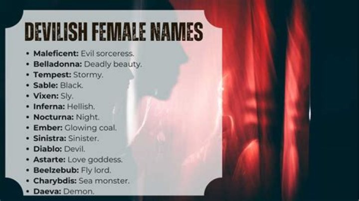 The Most Sinister And Wicked Female Names