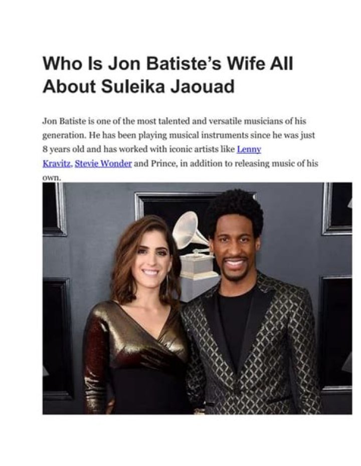 Is Jon Batiste's Wife Doing Better Now? An Update On Her Health
